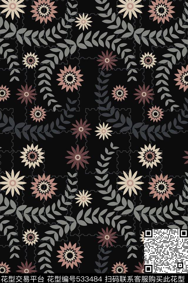 创意符号高雅传统印花华亿平台下载（图片编号: 533484） - 瓦栏（Walan）