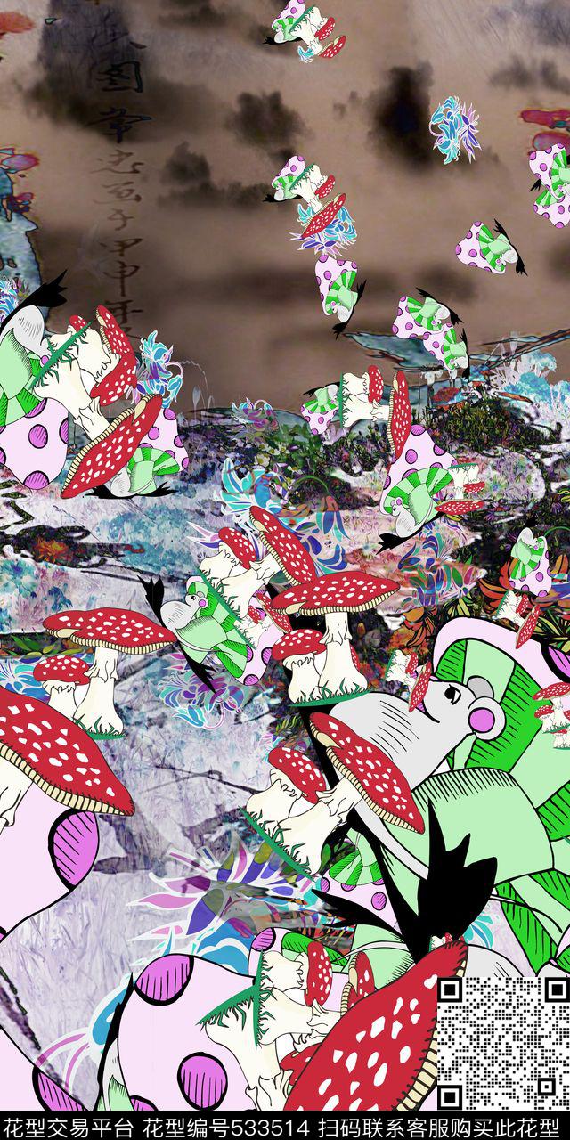 定位花卡通女装长裙家纺数码印花华亿平台下载（图片编号: 533514） - 瓦栏（Walan）