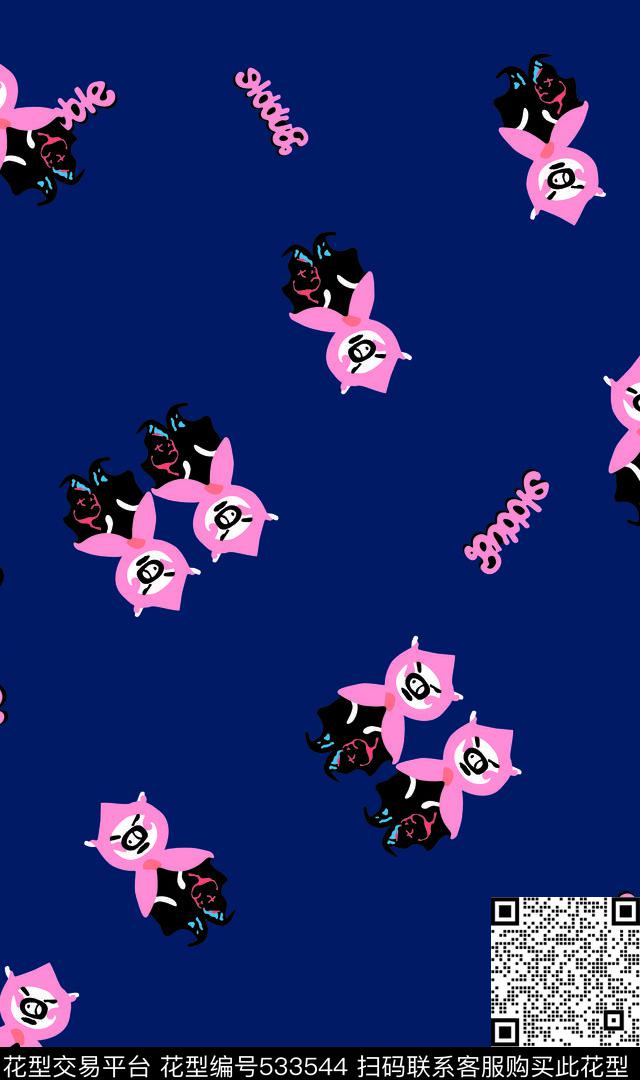 卡通小猪可爱卡通猪传统印花华亿平台下载（图片编号: 533544） - 瓦栏（Walan）