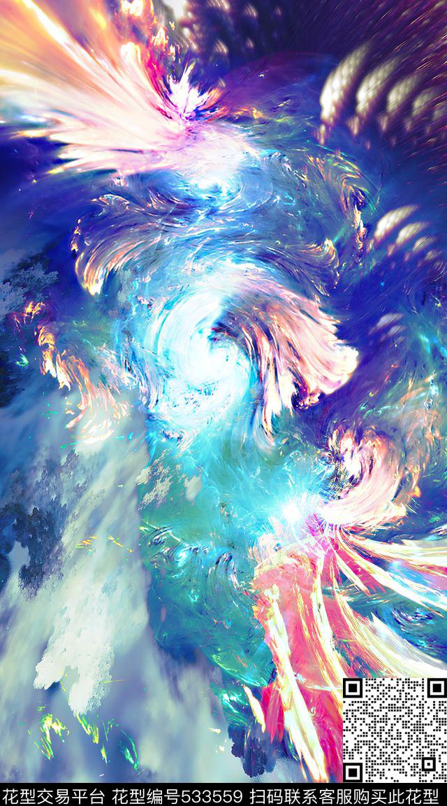 数码抽象螺旋数码印花华亿平台下载（图片编号: 533559） - 瓦栏（Walan）