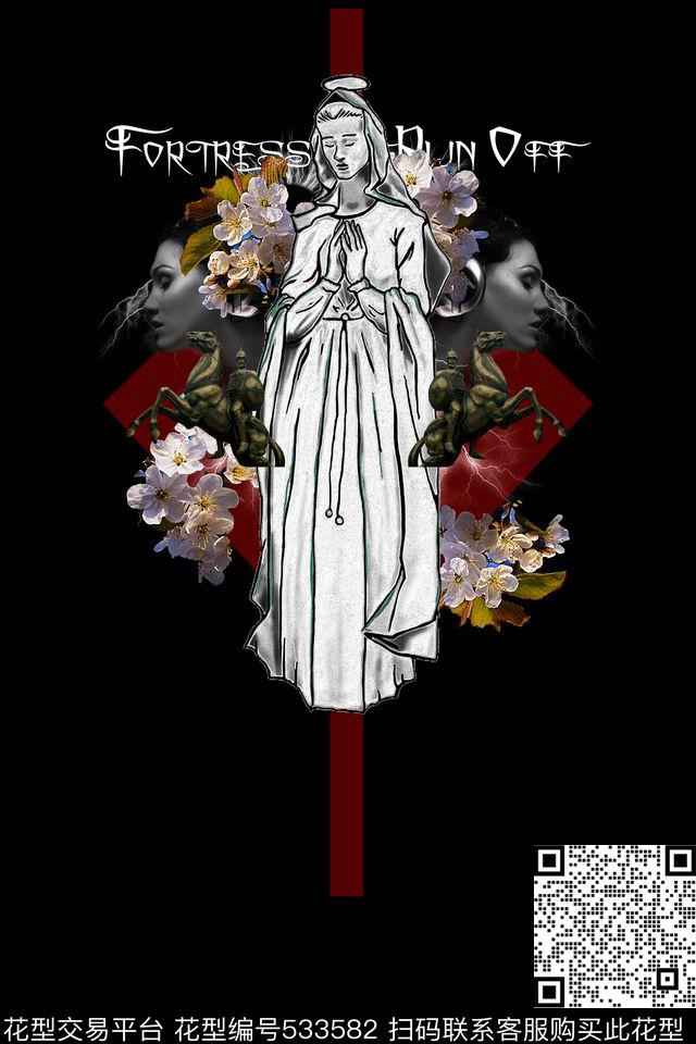 t恤华亿平台潮流复古数码印花华亿平台下载（图片编号: 533582） - 瓦栏（Walan）