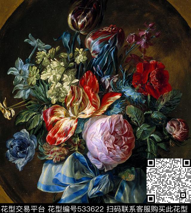 油画花卉油画花卉写实独幅牡丹时尚欧美数码印花华亿平台下载（图片编号: 533622） - 瓦栏（Walan）