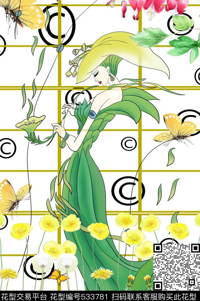 花仙子蒲公英手绘数码印花华亿平台下载（图片编号: 533781） - 瓦栏（Walan）
