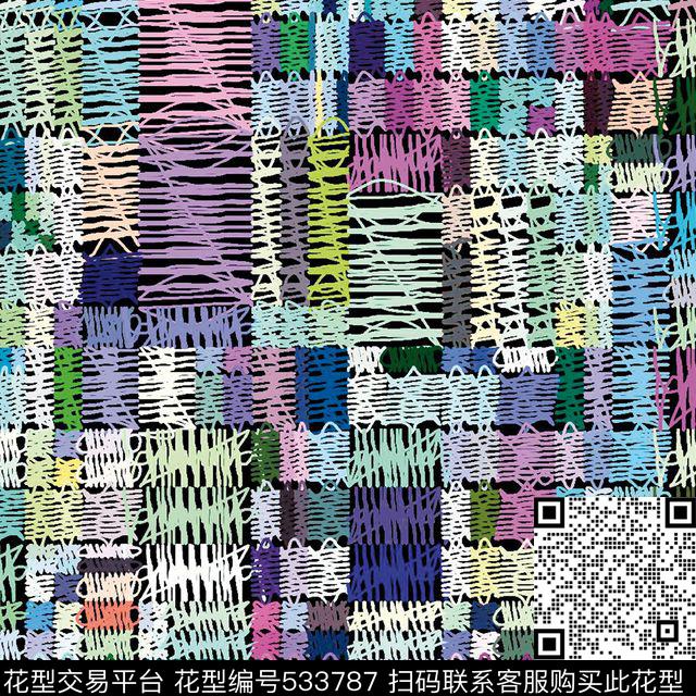 几何线条块面传统印花华亿平台下载（图片编号: 533787） - 瓦栏（Walan）