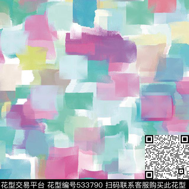 块面几何渐变数码印花华亿平台下载（图片编号: 533790） - 瓦栏（Walan）