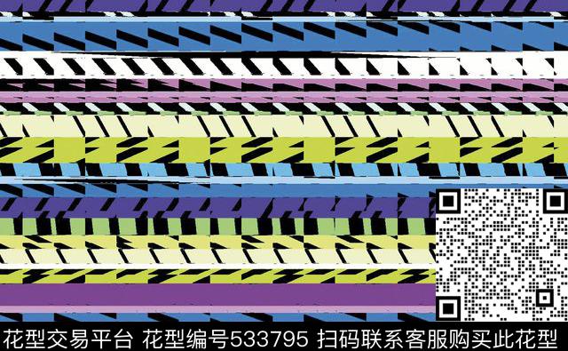 横条几何块面传统印花华亿平台下载（图片编号: 533795） - 瓦栏（Walan）