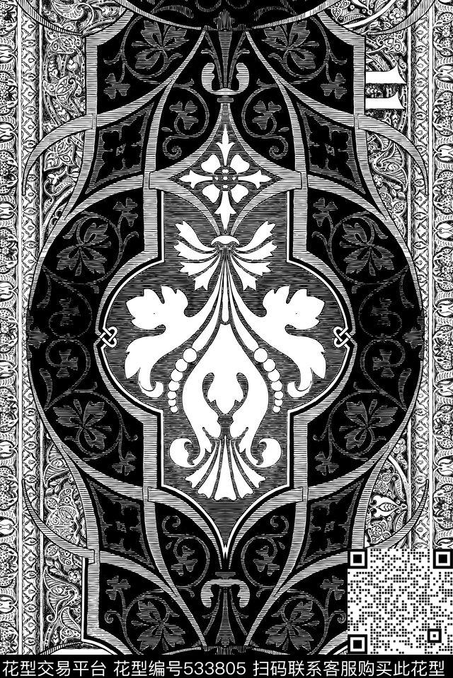 复古几何格子民族风情传统印花华亿平台下载（图片编号: 533805） - 瓦栏（Walan）