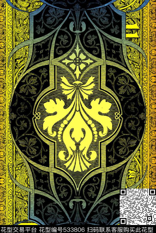 复古几何格子民族风情传统印花华亿平台下载（图片编号: 533806） - 瓦栏（Walan）