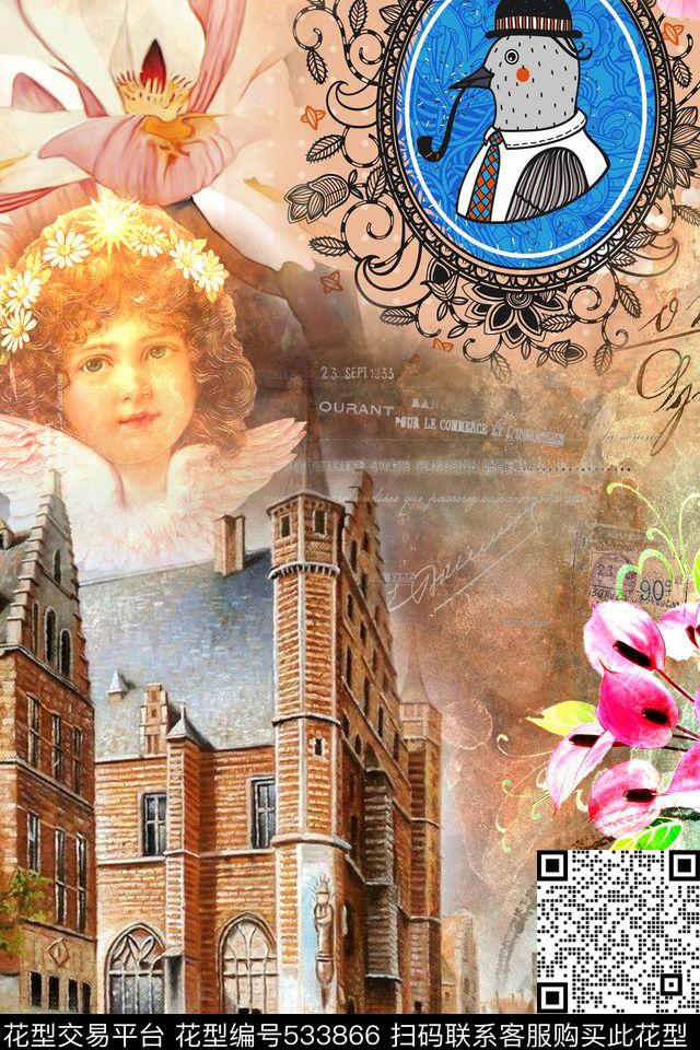 创意服装面料创意图案设计花数码印花华亿平台下载（图片编号: 533866） - 瓦栏（Walan）