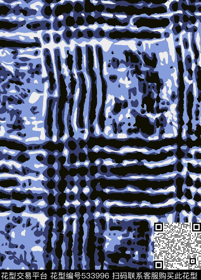 抽象叠色格子传统印花华亿平台下载（图片编号: 533996） - 瓦栏（Walan）