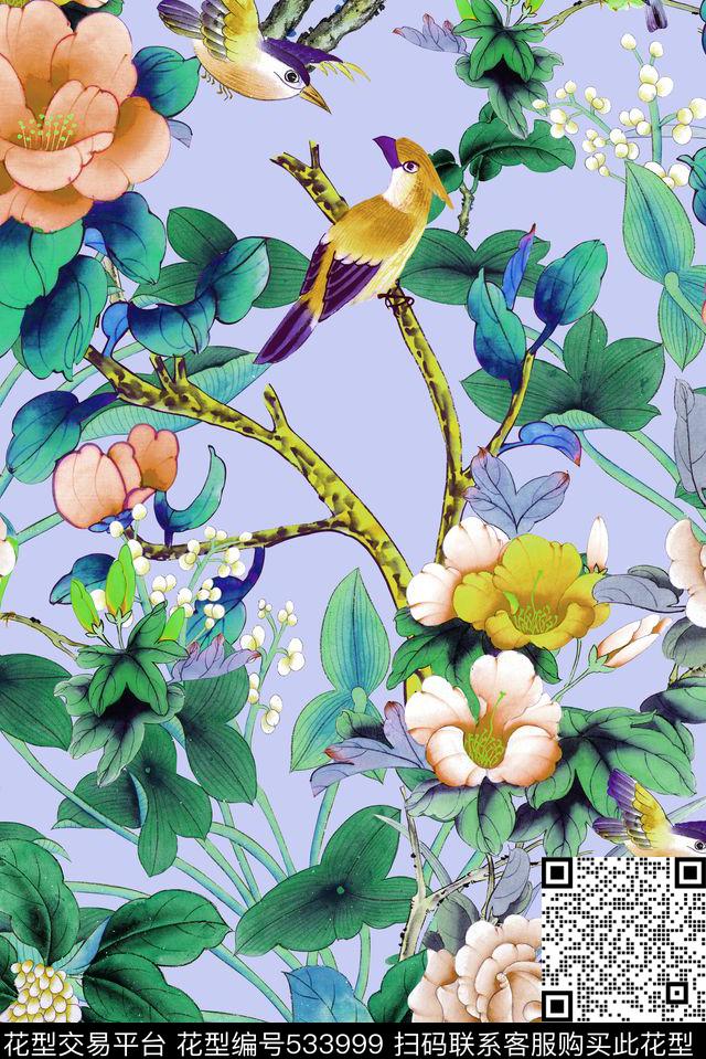 数码时尚中国风数码印花华亿平台下载（图片编号: 533999） - 瓦栏（Walan）