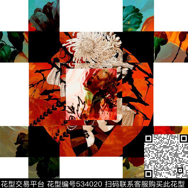 菱形抽像欧式数码印花华亿平台下载（图片编号: 534020） - 瓦栏（Walan）