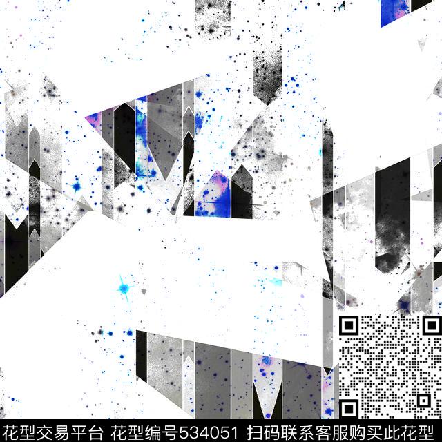 大牌潮流点线面黑白对比数码印花华亿平台下载（图片编号: 534051） - 瓦栏（Walan）