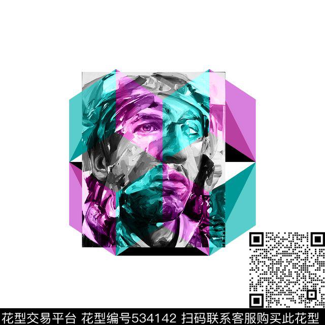 T恤方格抽象抽像数码印花华亿平台下载（图片编号: 534142） - 瓦栏（Walan）