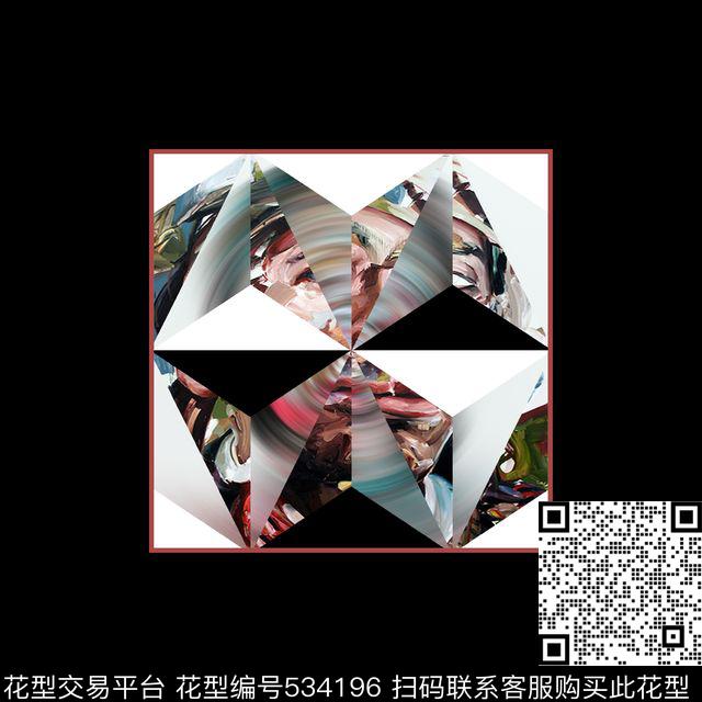 雕像方格抽象抽像数码印花华亿平台下载（图片编号: 534196） - 瓦栏（Walan）