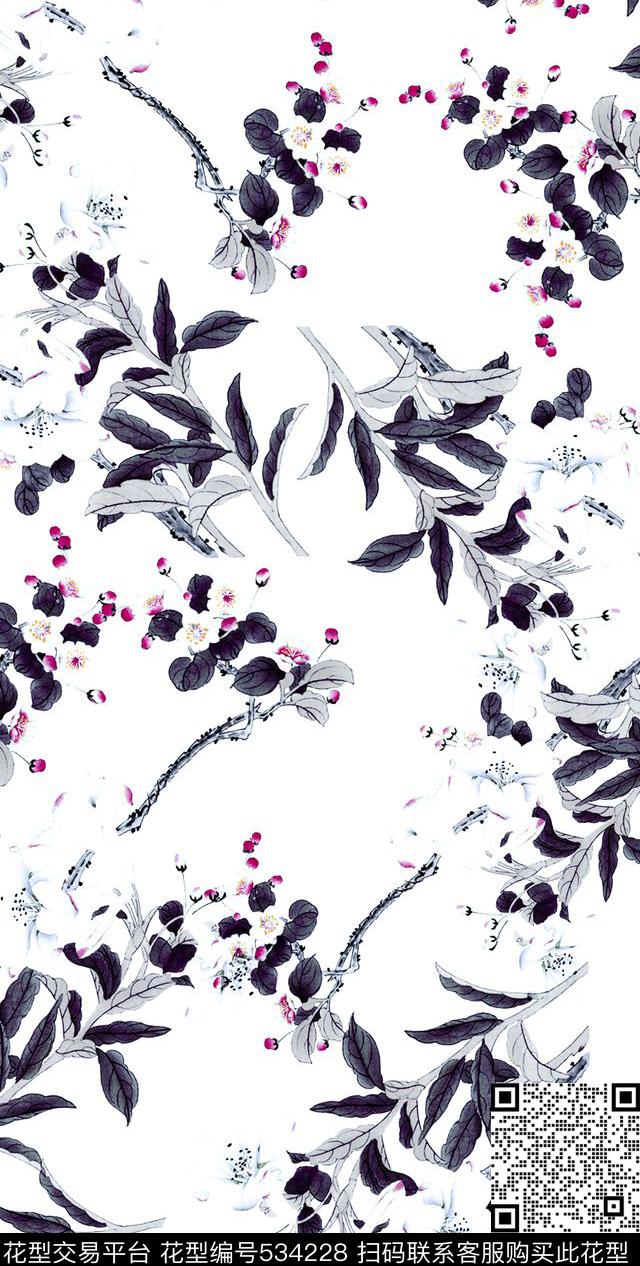 植物传统印花华亿平台下载（图片编号: 534228） - 瓦栏（Walan）