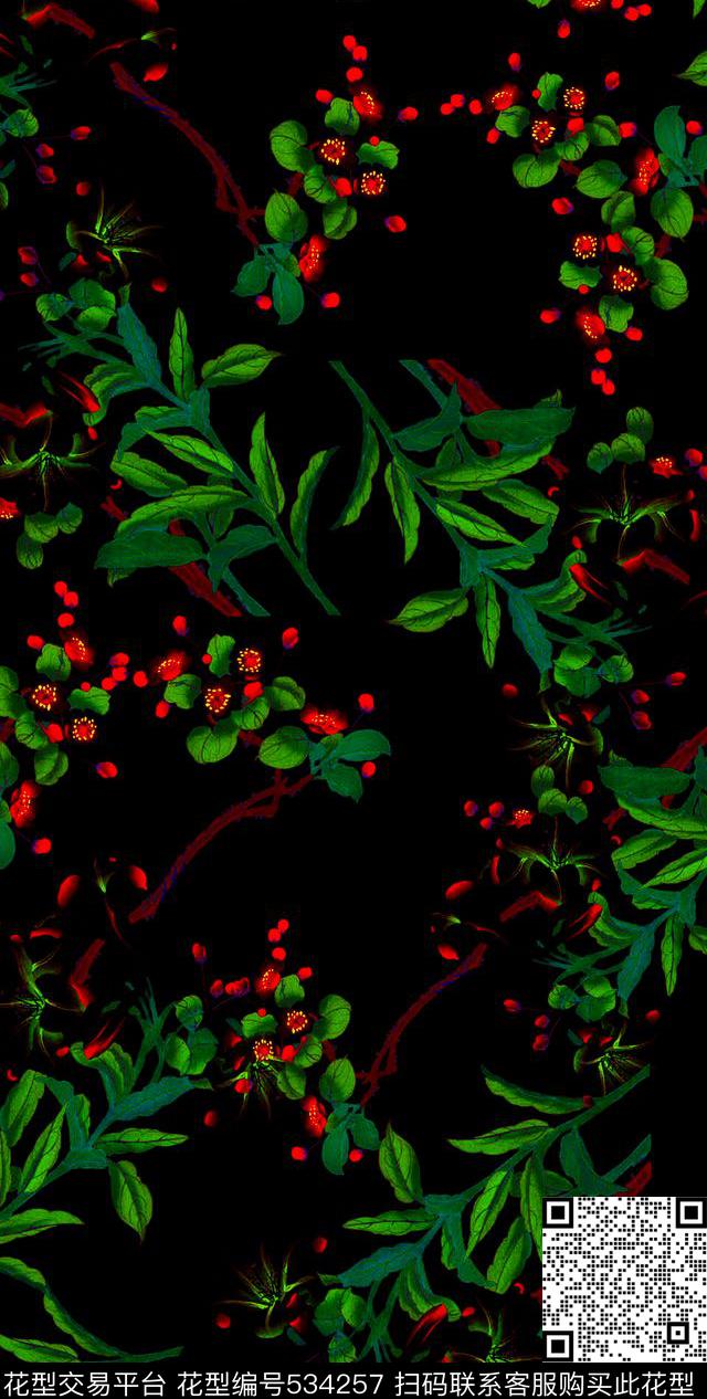 植物传统印花华亿平台下载（图片编号: 534257） - 瓦栏（Walan）