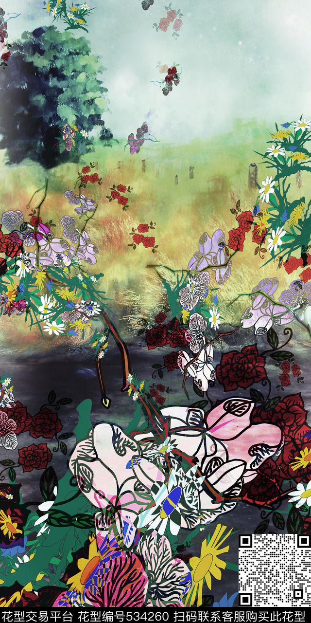 定位花花卉女装家纺数码印花华亿平台下载（图片编号: 534260） - 瓦栏（Walan）