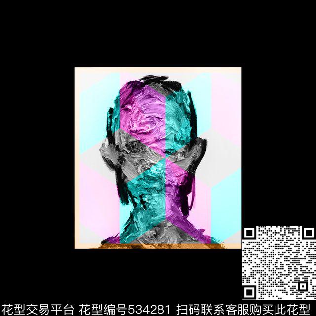 欧式雕像菱形数码印花华亿平台下载（图片编号: 534281） - 瓦栏（Walan）