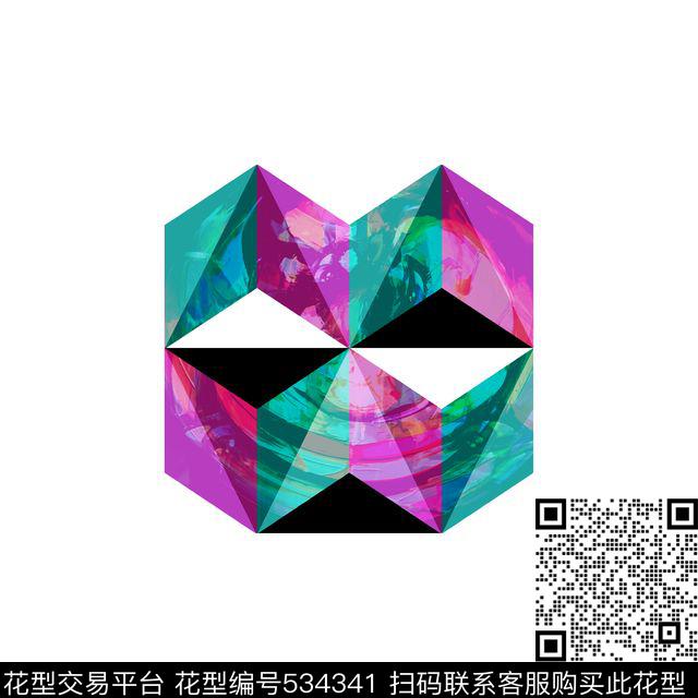 欧式抽像菱形数码印花华亿平台下载（图片编号: 534341） - 瓦栏（Walan）