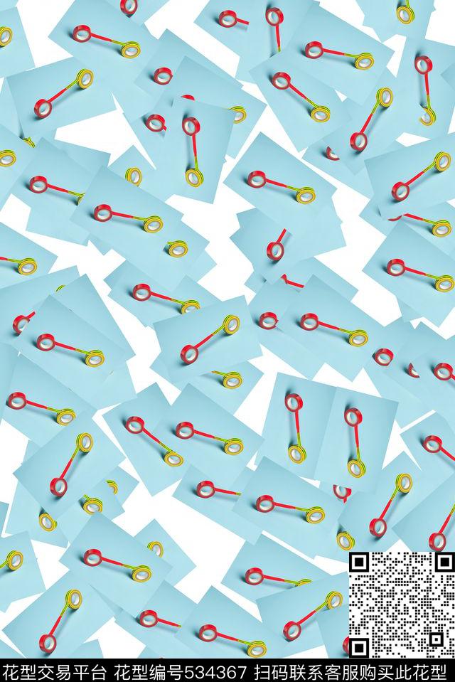 几何流行元素色彩数码印花华亿平台下载（图片编号: 534367） - 瓦栏（Walan）