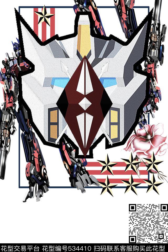 潮流复古变形金刚数码印花华亿平台下载（图片编号: 534410） - 瓦栏（Walan）