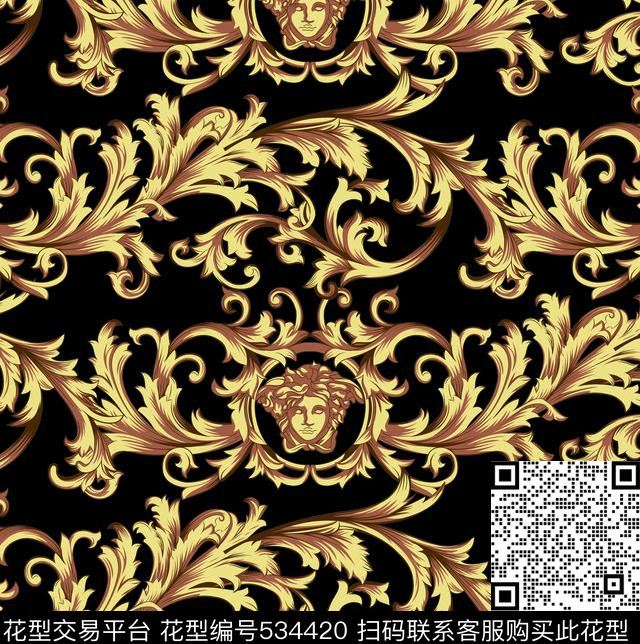 时尚花纹复古花纹范哲思传统印花华亿平台下载（图片编号: 534420） - 瓦栏（Walan）