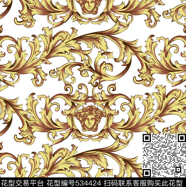 时尚花纹复古花纹范哲思传统印花华亿平台下载（图片编号: 534424） - 瓦栏（Walan）