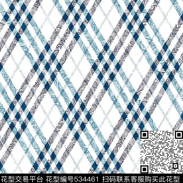 格子花纹几何传统印花华亿平台下载（图片编号: 534461） - 瓦栏（Walan）