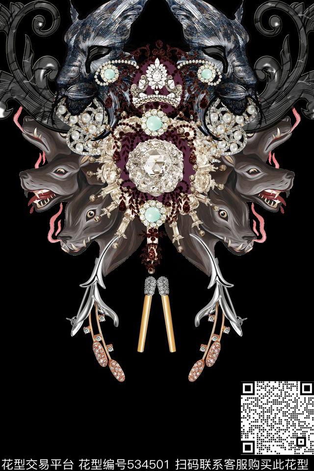 t恤华亿平台潮流复古数码印花华亿平台下载（图片编号: 534501） - 瓦栏（Walan）