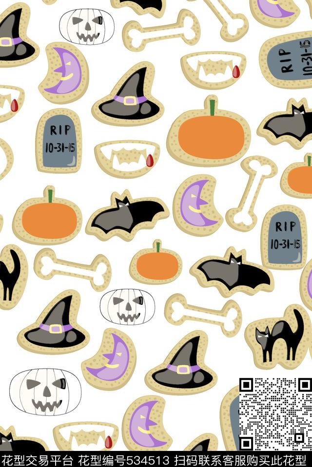 卡通万圣贴纸传统印花华亿平台下载（图片编号: 534513） - 瓦栏（Walan）
