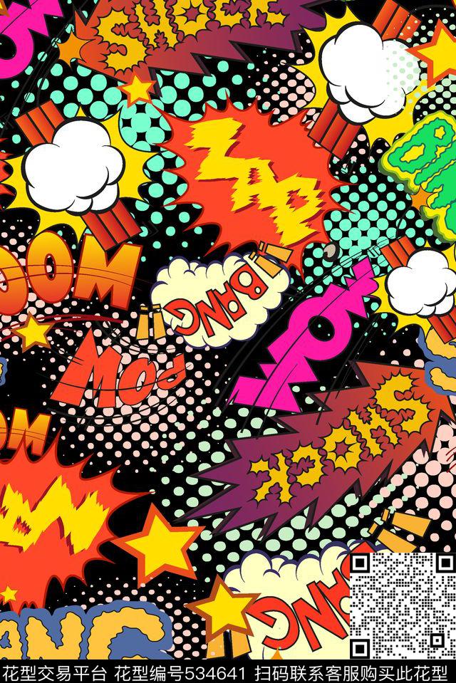 卡通时尚潮流传统印花华亿平台下载（图片编号: 534641） - 瓦栏（Walan）