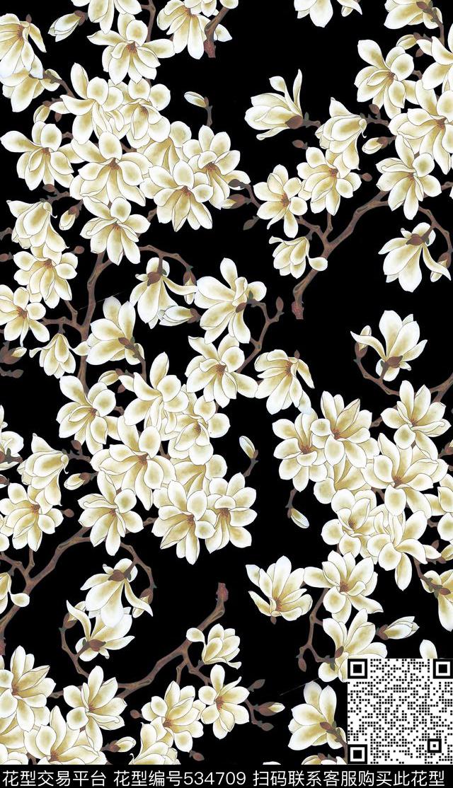 花卉数码印花华亿平台下载（图片编号: 534709） - 瓦栏（Walan）