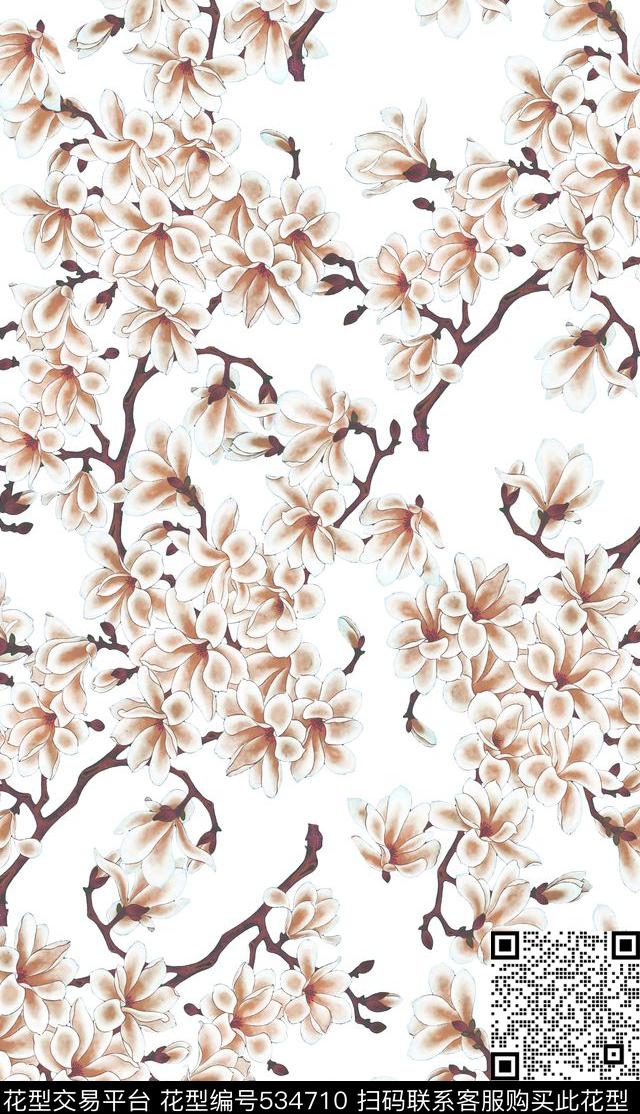 花卉数码印花华亿平台下载（图片编号: 534710） - 瓦栏（Walan）