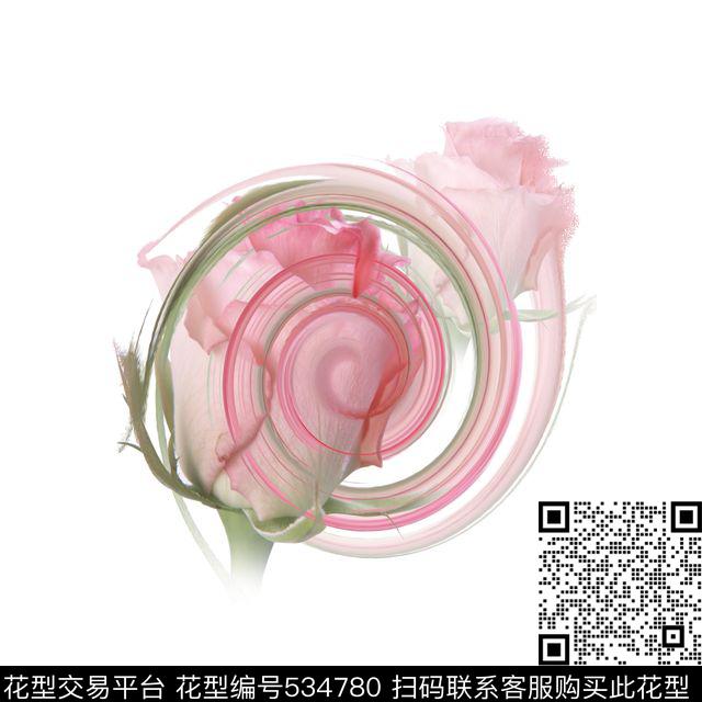 抽像女装T恤漩涡花朵数码印花华亿平台下载（图片编号: 534780） - 瓦栏（Walan）