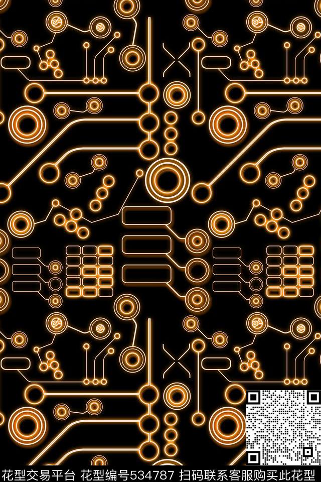 潮流符号科技传统印花华亿平台下载（图片编号: 534787） - 瓦栏（Walan）