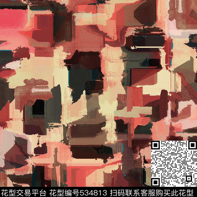 几何块面线条数码印花华亿平台下载（图片编号: 534813） - 瓦栏（Walan）