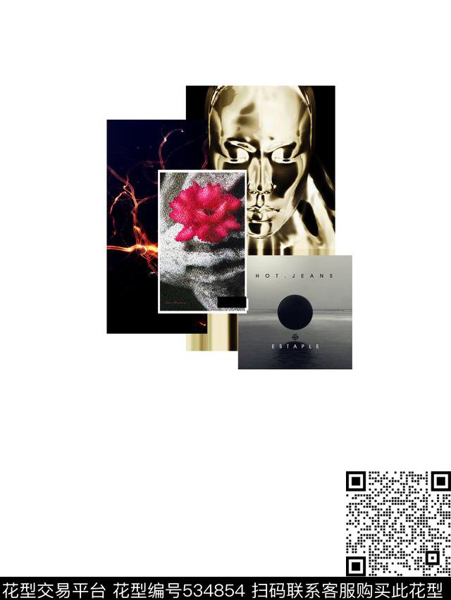 抽象花卉流行时尚人物数码印花华亿平台下载（图片编号: 534854） - 瓦栏（Walan）