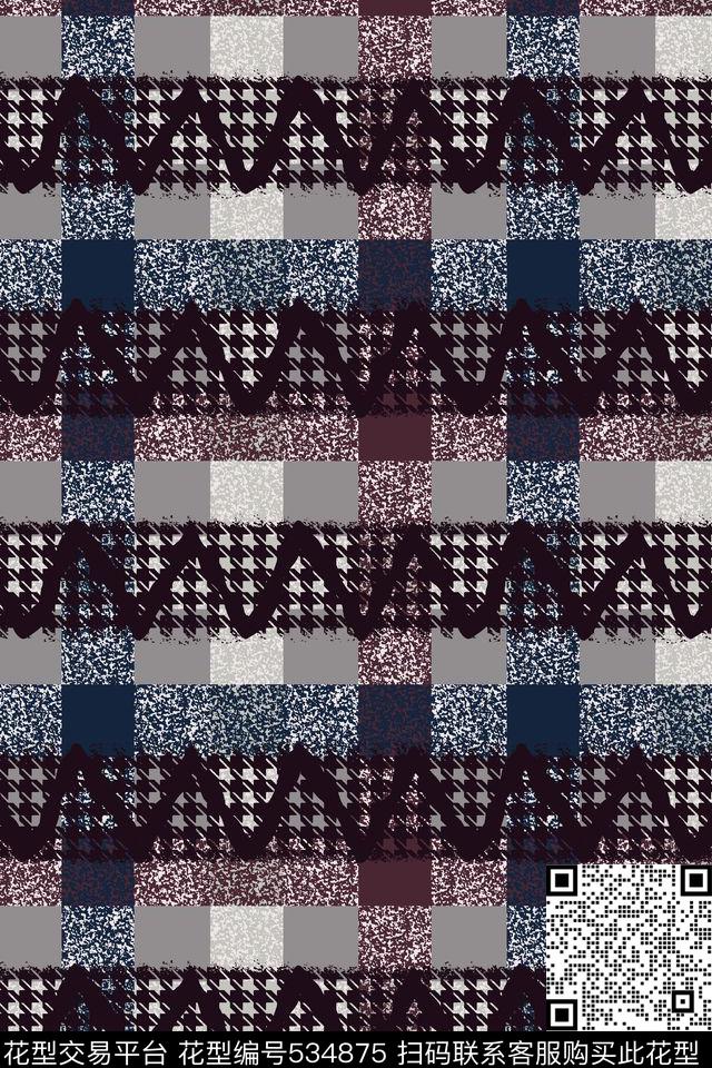 抽象格子拼接纹理传统印花华亿平台下载（图片编号: 534875） - 瓦栏（Walan）