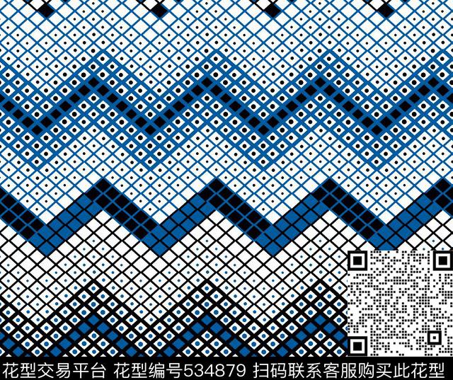 字母定位花扎染华亿平台传统印花华亿平台下载（图片编号: 534879） - 瓦栏（Walan）