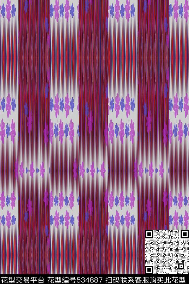 花卉时尚纹理数码印花华亿平台下载（图片编号: 534887） - 瓦栏（Walan）
