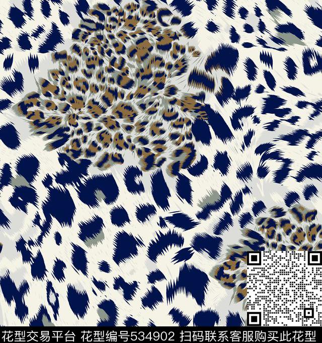 线条几何花卉花纹传统印花华亿平台下载（图片编号: 534902） - 瓦栏（Walan）