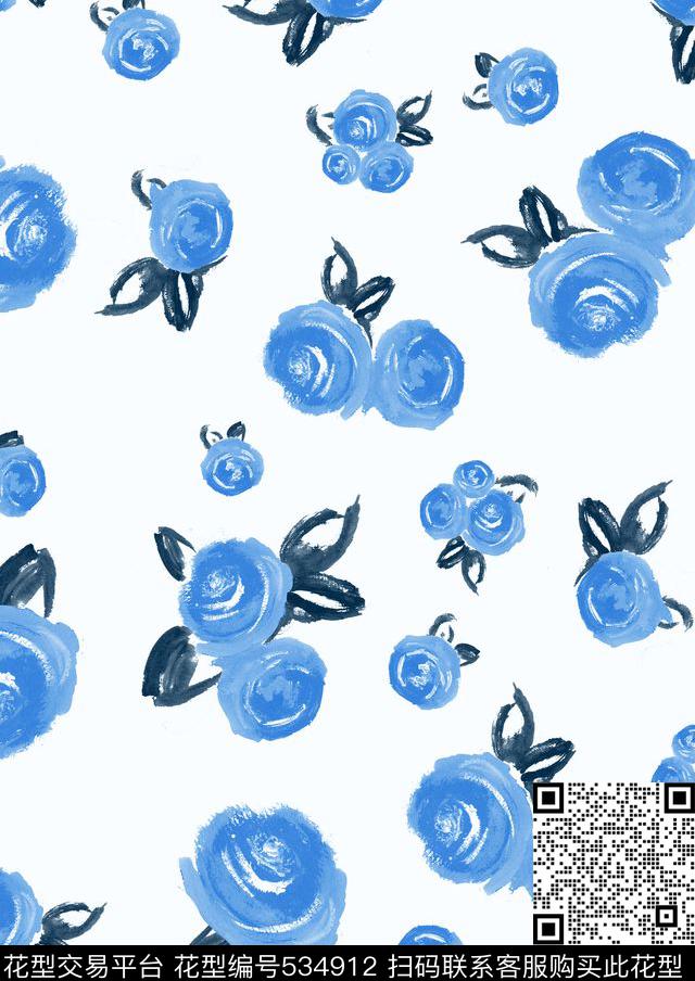 男装华亿平台时尚手绘数码印花华亿平台下载（图片编号: 534912） - 瓦栏（Walan）