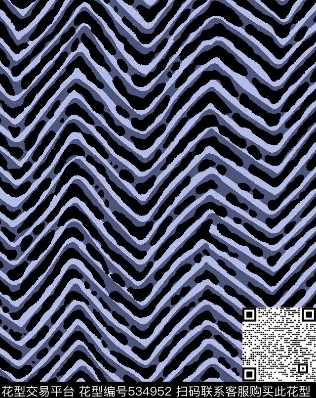 波浪线男装衬衫手绘传统印花华亿平台下载（图片编号: 534952） - 瓦栏（Walan）