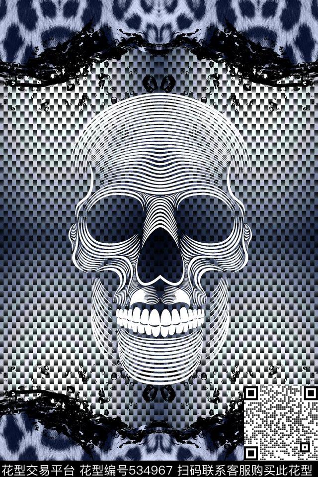 豹纹抽象几何纹理数码印花华亿平台下载（图片编号: 534967） - 瓦栏（Walan）