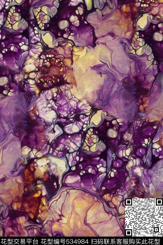 抽象复古肌理数码印花华亿平台下载（图片编号: 534984） - 瓦栏（Walan）