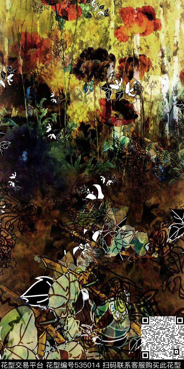 定位花花卉家纺数码印花华亿平台下载（图片编号: 535014） - 瓦栏（Walan）