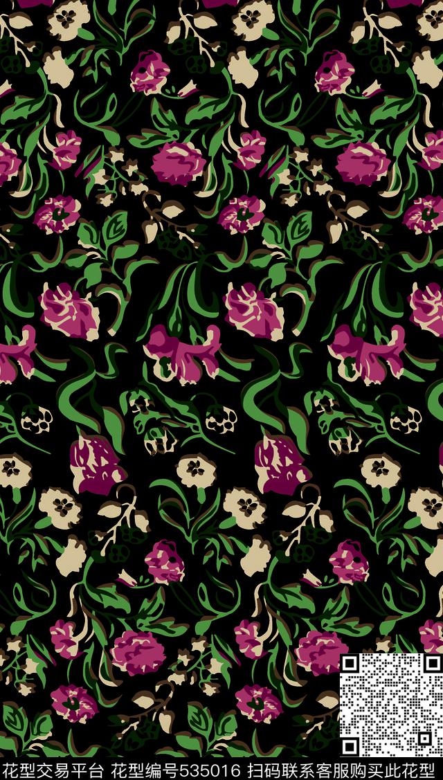 花卉小花花纹传统印花华亿平台下载（图片编号: 535016） - 瓦栏（Walan）