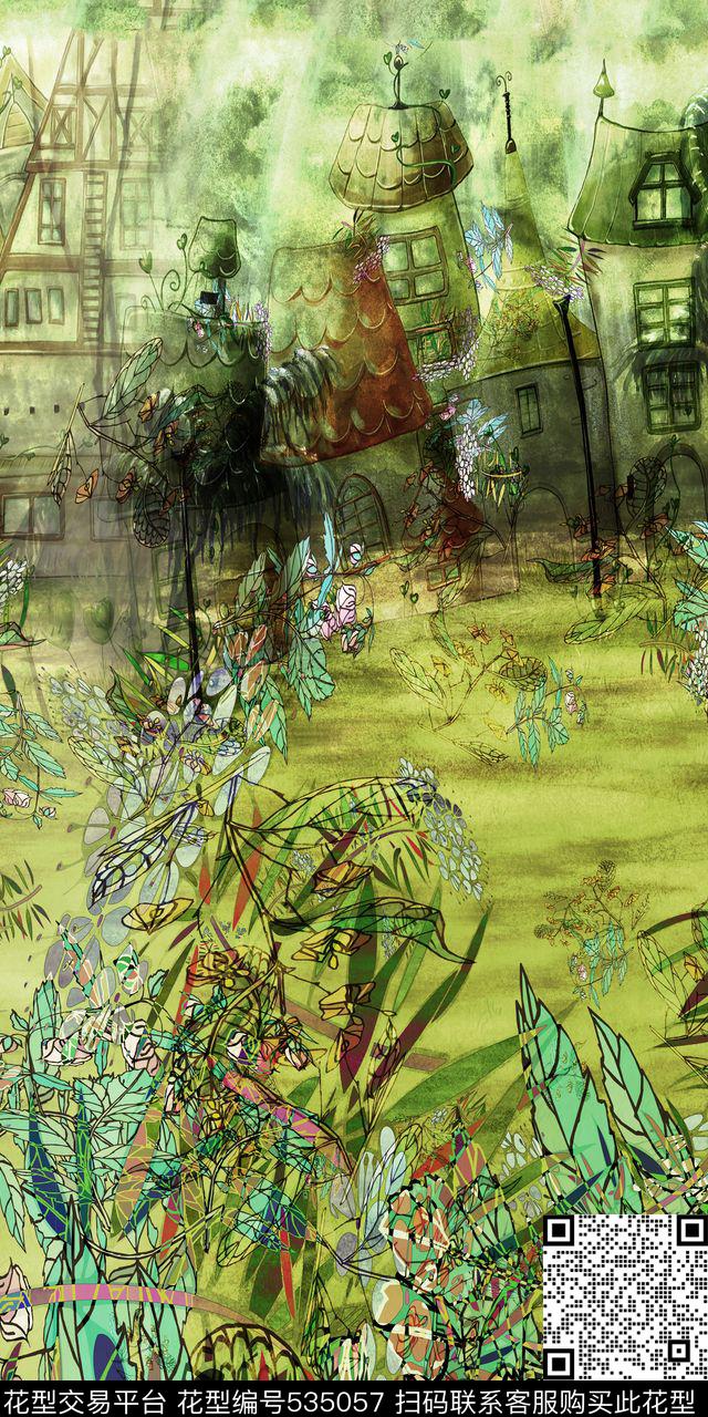 定位花花卉梦幻童话数码印花华亿平台下载（图片编号: 535057） - 瓦栏（Walan）