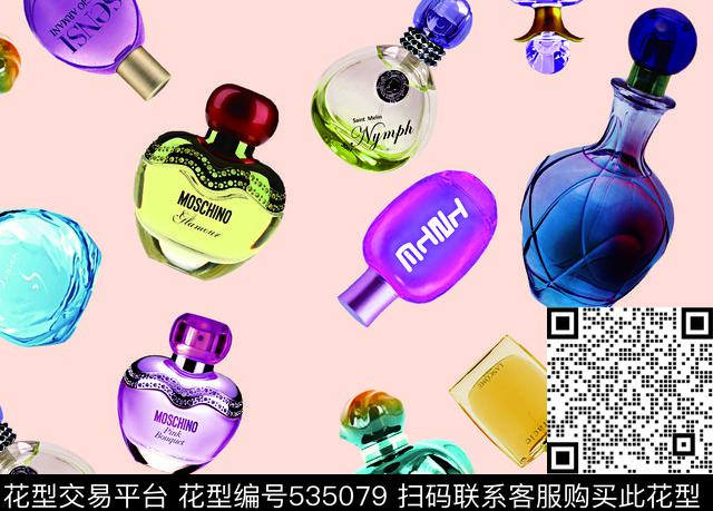 香水瓶化妆品香水数码印花华亿平台下载（图片编号: 535079） - 瓦栏（Walan）